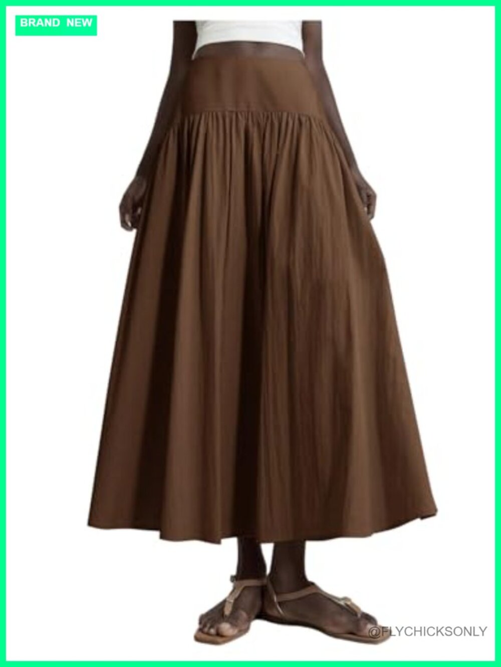 Women's Summer Drop Waist Maxi Skirt A Line Flowy Long Skirt
